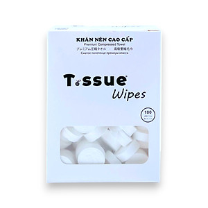 Khăn nén cao cấp T.ssue hộp 100 viên - Thích hợp cho sử dụng cá nhân, đi du lịch, sử dụng cho trẻ em và người lớn tuổi