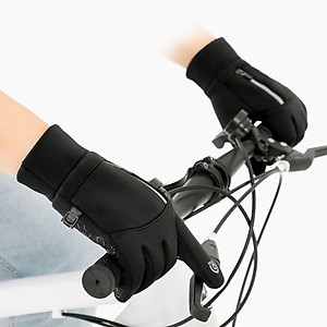 Găng tay nam đi xe máy mùa đông cảm ứng chống nước lót nỉ lông cực ấm - Thiết kế nam tính GTCD06