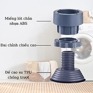 Bộ 04 chân đế cao su chống rung máy giặt - HT SYS - Đế chống rung máy giặt - Đế chống ồn máy giặt, máy sấy,tủ lạnh, bàn ghế + Sét 3 móc dính dán tường vàng tài lộc HT SYS
