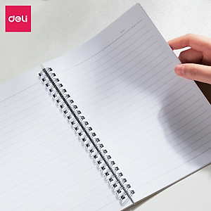 Sổ Tay Ghi Chép Lò Xo Kẻ Ngang A5 Gáy Xoắn 120 Trang Deli - Phù Hợp Làm Sổ Kế Hoach Planner, Viết Nhật Kí, Tập Vở Học Sinh Sổ Tay Văn Phòng - Màu Ngẫu Nhiên - LA560 ELA560 LPA560