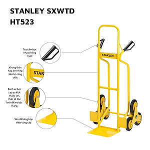 Xe Đẩy Tay Leo Cầu Thang Cao Cấp Stanley HT523 (Tải Trọng 200kg)