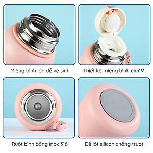 Bình Nước Giữ Nhiệt 450ML Mini Inox SUS 316 – Giữ Nhiệt Lâu, Dễ Dàng Mang Theo - HÀNG CHÍNH HÃNG MINIIN