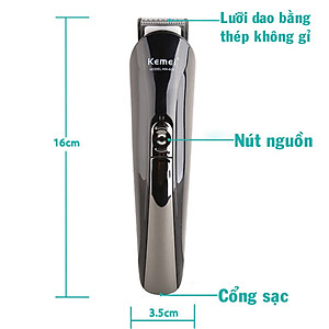 Tông đơ cắt tóc 11in1 đa năng Kemei KM-600 chuyên dụng cắt tóc, cạo râu, tỉa lông mũi, chân viền, tỉa ria mép, chân mày, chải tóc