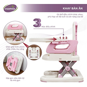 Ghế ăn dặm cho bé gấp gọn và nâng hạ độ cao Mastela 7110 - 7112 - Ghế tập ăn dặm đạt chuẩn ASTM Mỹ BPA Free