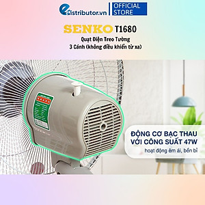 Quạt Treo Remote SENKO TR1683 ( Có Remote) / TR1628 (Có Điều Khiển Từ Xa) - Quạt T1682 / T1680 ( Không Có Điều Khiển Từ Xa) - Hàng Chính Hãng - Bảo Hành 12 Tháng - Quạt Treo Tường Senko Có Remote TR1628 (Tương tự mã TR1683)