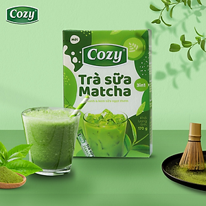 Cozy Trà sữa 3in1 - Matcha 10 gói x 17g Hộp
