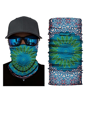 Khăn turban ống cotton tube co giãn 9 kiểu dùng có video hướng dẫn - Họa tiết lá tròn TUBE19