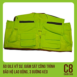 Áo Gile Kỹ Sư, Giám Sát Công Trình, Bảo Hộ Lao Động, 3 Đường Kéo - Mã C8 (Chuối Chối) 