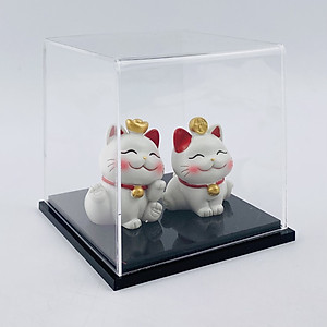 Hộp mica Enter BOX102 15x15x15cm mica dày 2mm, đế đen 5mmx2 vuông, Hộp trưng bày mô hình, Hộp mica trong chống bụi