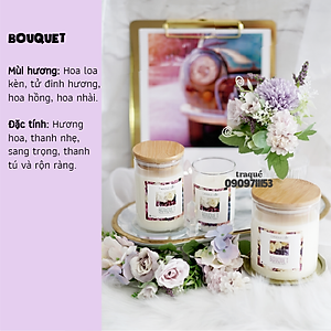 Nến thơm tinh dầu cao cấp không khói an toàn Candle Cup - BOUQUET - M - 200G (CÓ NẮP)