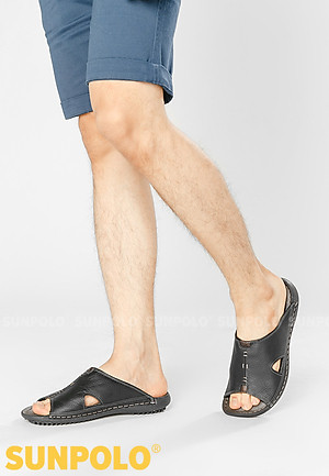 Dép Nam Quai Ngang Da Bò SUNPOLO SUD12