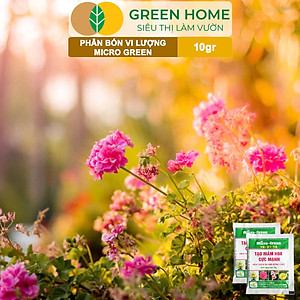 Phân Bón Ra Hoa, Greenhome, Micro Green, Gói 10gr, Tạo Mầm Hoa Cực Mạnh, Thúc Đẩy Ra Hoa Đồng Loạt, Hoa To, Lâu Tàn