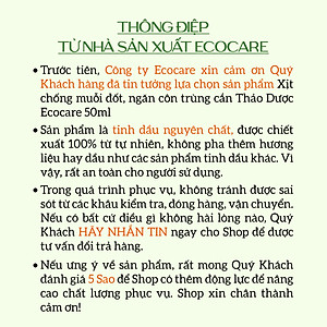 Xịt Thảo Mộc Ecocare chữa muỗi đốt, ngăn côn trùng cắn 50ml