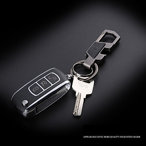 Móc chìa khóa đa năng ô tô, xe máy, gia đình thương hiệu JOBON - Thép hợp kim cao cấp - Da thật 100% - Trọng lượng: 36g -  Mã: ZB-018 - Hàng Nhập Khẩu