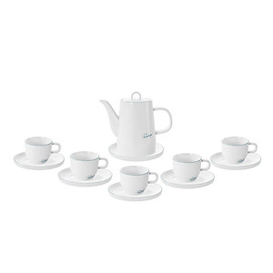 Bộ trà 1,2L bằng sứ (1 ấm, 6 chén, 7 đĩa) EL0216