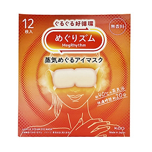 Hộp 12 miếng mặt nạ xông hơi thư giãn mắt Kao MegRhythm Nhật Bản
