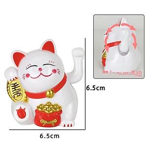 Mèo Thần Tài May Mắn 7cm Nhựa Silicon