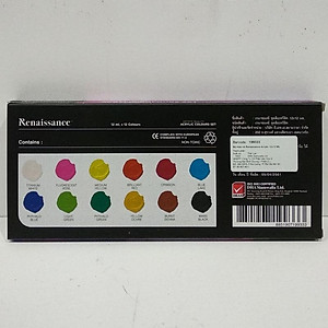 Bộ Màu Vẽ Renaissance Acrylic 12ml (12 Màu)