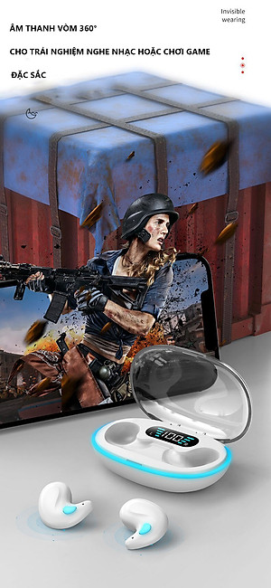 Tai nghe bluetooth nhét tai RiBi X55 - Siêu mỏng - Nằm gọn trong tai - Không gây đau tai - Invisible Wearing - Hàng chính hãng