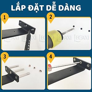 Bộ 2 giá đỡ kệ chữ T dày 5mm, pát sắt đỡ kệ gỗ, ke treo tủ tường, decor trang trí Legaxi