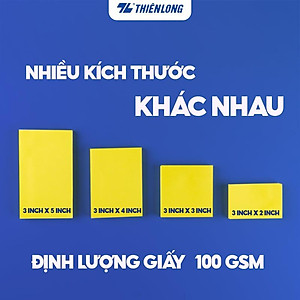Giấy ghi chú - Giấy notes Neon Thiên Long - Nhiều kích thước