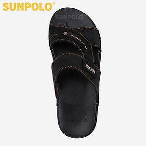 Dép Quai Ngang Nam Da Bò SUNPOLO SNA102 Trẻ trung, Năng động (Đen, Nâu bò)