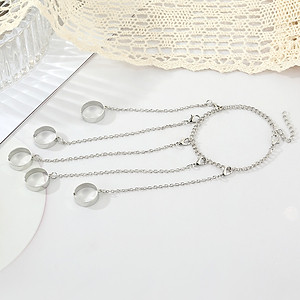 Chuỗi disco kết hợp nhẫn punk sáng tạo vòng mở liền ngón phong cách Âu Mỹ