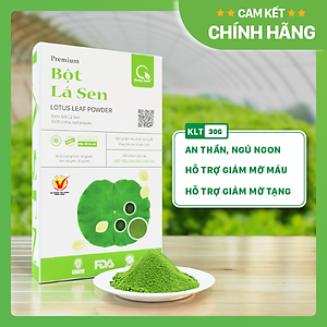 Bột Lá Sen Sấy Lạnh Nguyên Chất Hộp 30g  - Ngủ ngon, giảm mỡ máu, giảm cân, mát gan, mờ nám, tàn nhang, đẹp da