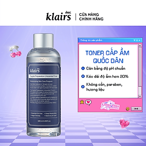 Nước hoa hồng Dear, Klairs Supple Preparation Unscented Toner 180ml
