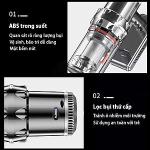 Máy hút bụi cầm tay SOKANY LOẠI SẠC PIN KHÔNG DÂY công suất 2000W lực hút cực mạnh 20000Pa - SK3377 - HÀNG CHÍNH HÃNG - DELIYA