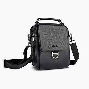Túi Đeo Chéo Cầm Tay Thời Trang Nam Da Bò Mill Cao Cấp Gence  TD03 Đen