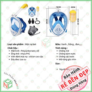 (Khám Phá) Mặt Nạ Lặn Cao Cấp KhoNCC Hàng Chính Hãng - Chống Sương Mù - Nhìn Bao Quát 180 độ Cho Trải Nghiệm Tuyệt Vời - KLM-MNLCC