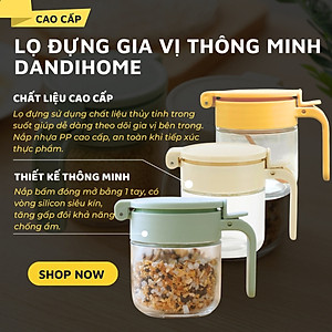 Lọ đựng gia vị, hũ đựng gia vị thủy tinh và nhựa PP DandiHome sang trọng, bền, đẹp, tiện lợi