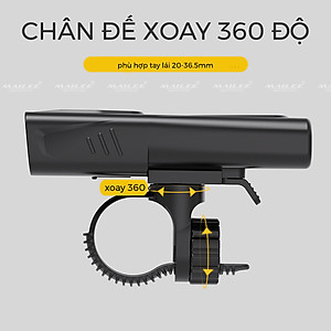 Đèn Pha Xe Đạp Chiếu Sáng Chống Nước CD-30 Gắn Tay lái, Vỏ nhựa ABS, Sạc Điện Type-C Có Đồng Hồ Hiển Thị Thời Gian Lượng Pin, Có Hỗ trợ Sạc Khẩn Cấp - Mai Lee