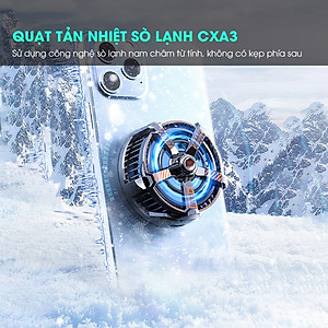 Quạt tản nhiệt điện thoại Sò Lạnh Memo CXA3 - Quạt hạ nhiệt có đèn LED Gaming và nam châm từ tính siêu mạnh - Hàng nhập khẩu