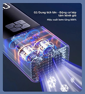 Máy Bơm Lốp Xe Máy Xe Đạp Không Dây Thế Hệ Mới 2025 150PSI LED Display Nhỏ Gọn Mạnh Mẽ Tự Động Ngắt Khi Đủ Hơi