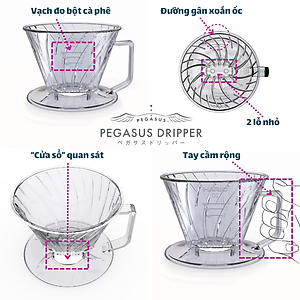Phễu pha cà phê Hario PED-02-T (Phễu Pegasus)
