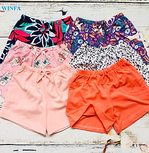 Quần thun bé gái cotton co giãn 4 chiều, quần đùi trẻ em, quần mặc nhà, mặc ngủ bé gái, cotton xuất dư mềm mịn thoáng mát - màu ngẫu nhiên