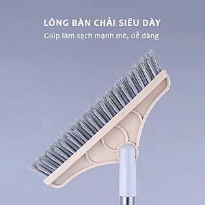 Cây chổi cọ sàn nhà vệ sinh dododios-S1 thông minh, bàn chải chà sàn nhà tắm và gạt nước đa năng cao cấp cán nhôm - Hàng chính hãng dododios