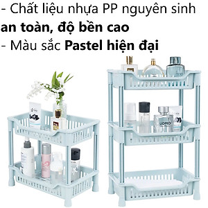 Kệ chữ nhật 2 Tầng , Kệ nhựa đựng đồ đa năng , kệ lắp ráp 2 tầng Việt Nhật 5538 - Hàng chính hãng ( Giao màu ngẫu nhiên) 