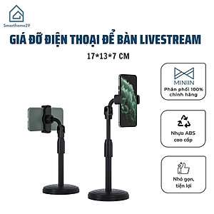 Giá Đỡ Điện Thoại Để Bàn Kẹp Điện Thoại Livestream Kẹp Chắc Chắn Ổn Định Xoay 360 Độ Dùng Để Xem Phim, Ghi Hình Đa Năng- Chính Hãng MINIIN