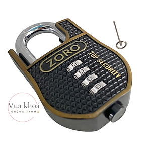 Ổ khóa mật mã chống cắt ZORO cao cấp 6 phân - thép chống gỉ chống nước - khóa cửa mật khẩu 4 số bảo mật cao chống trộm - hàng chính hãng