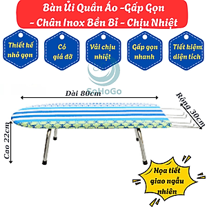 Bàn Ủi Mini– Kích Thước 30x80cm, Gấp Gọn, Chân Inox Bền Bỉ -Bàn Kê Ủi Quần Áo Mini – Gấp Gọn Tiện Lợi, Dùng Cho Gia Đình & Nhà Trọ -Bàn Ủi Mini Gấp Gọn – Nhỏ Gọn, Tiện Mang Đi Du Lịch, Dễ Bảo Quản
