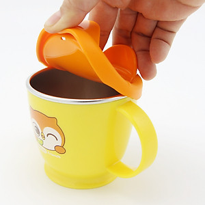 Đũa Inox xỏ ngón Hàn Quốc giúp bé tập gắp thức ăn Edison hình Pororo - Đồ dùng ăn dặm chính hãng 9644