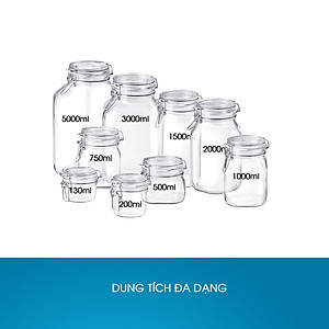 Hũ thủy tinh nắp cài kín hơi Fido - Bormioli Rocco 149270M02321991 (5000ml)