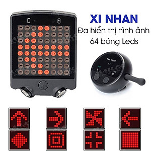Đèn Đuôi Xe Đạp Led Xi nhan A112 64 bóng led với màn hình đa hiển thị nhiều mẫu dung lượng 650mAh có remote không dây Mai Lee 