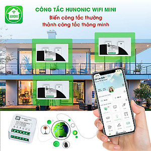 Công tắc Hunonic Mini wifi điều khiển từ xa từ công tắc thường thành công tắc thông minh
