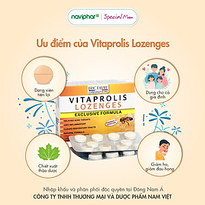 TPBVSK Vitaprolis Lozenges [Hộp 20 viên] Viên ngậm ho cho cả gia đình thành phần tự nhiên [Nhập khẩu Pháp]