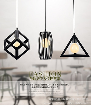 Combo 3 đèn thả khối trang trí đẹp mắt tặng kèm 3 bóng LED chuyên dụng