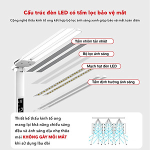 Đèn Học Chống Cận, Đèn Bàn Học 3 Màu, Chỉnh Độ Sáng, Có Đồng Hồ Phù Hợp Mọi Lứa Tuổi